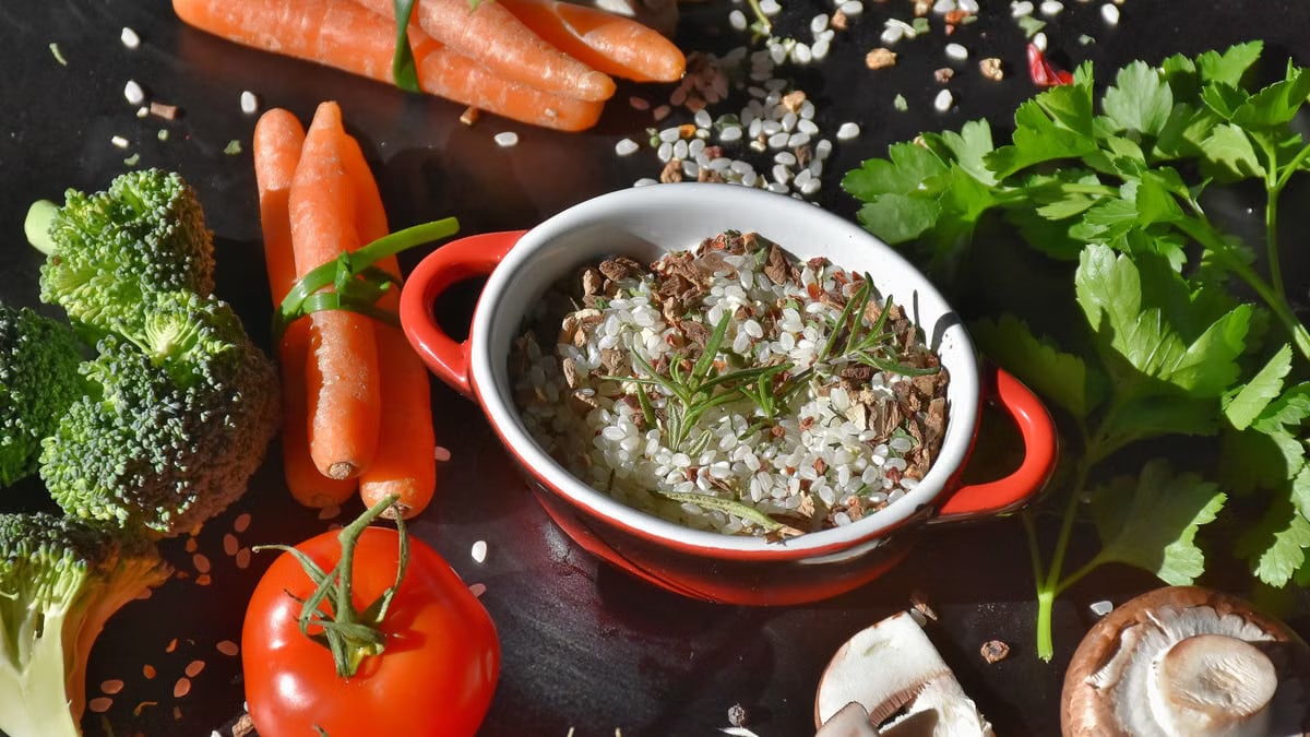 Explore a vibrant assortment of fresh vegetables and herbs perfect for healthy cooking.